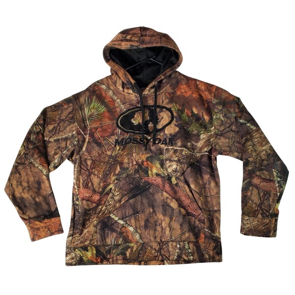 Mossy Oak Break-Up Country Camo Hoodie Mens Medium Performance Pullover Hunting - Picture 3 of 7